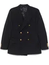 Gabriele Pasini Navy Blue Double-breasted Blazer With Flap Pockets In Blue
