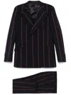 Gabriele Pasini Navy Blue Striped Suit In Black