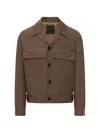Gabriele Pasini Brown Solid Shirt Collar Jacket In Brown