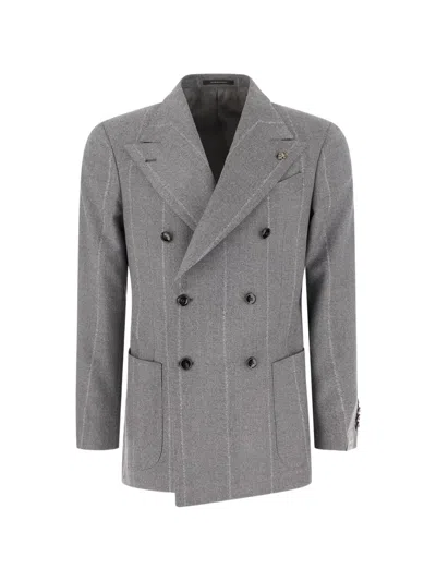 Gabriele Pasini Pinstripe Double-breasted Blazer In Gray