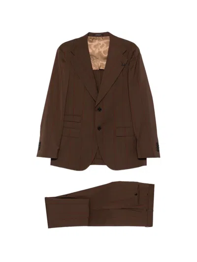 Gabriele Pasini Pinstripe Suit In Brown