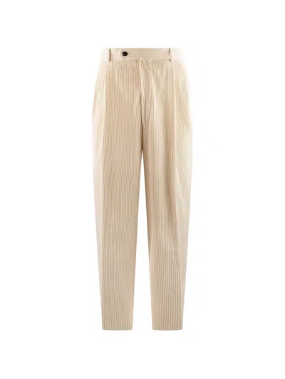 Gabriele Pasini Pleated Corduroy Tailored Trousers In Animal Print