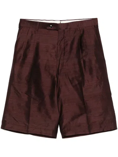Gabriele Pasini Shantung Shorts In 褐色