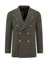 Gabriele Pasini Double-breasted Check-pattern Jacket In Gray
