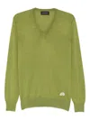Gabriele Pasini V-neck Knit T-shirt In Green
