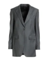 Gabriele Pasini Woman Blazer Charcoal Size 12 Virgin Wool In Gray