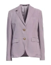 Gabriele Pasini Woman Blazer Mauve Size 8 Lyocell, Linen, Cotton In Purple