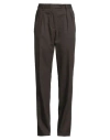 Gabriele Pasini Woman Pants Dark Brown Size 8 Virgin Wool, Elastane In Brown