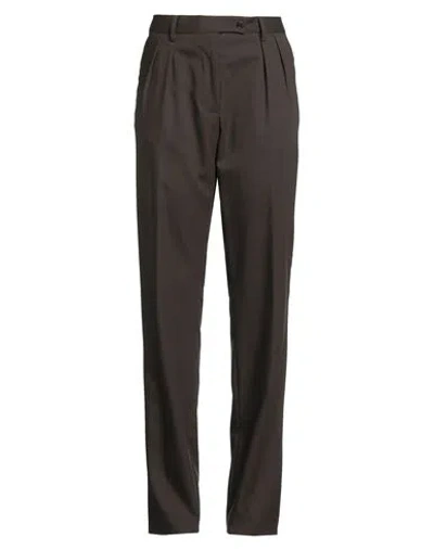 Gabriele Pasini Woman Pants Dark Brown Size 8 Virgin Wool, Elastane