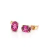 Gabriella Alicia Women's Gold / Pink / Purple Pink Tourmaline Stud Earrings In Gold