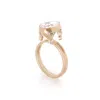 Gabriella Alicia Women's Neutrals / Gold / Orange Morganite And Diamond Gold Ring In Multi