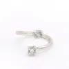 Gabriella Alicia Women's White / Silver White Sapphire Silver Toi Et Moi Wrap Ring In Multi