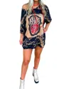 Gabriella Clothing Stones Off-shoulder T-shirt Dress In Black Multi
