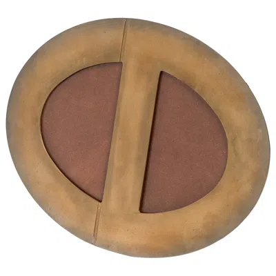 Pre-owned Gabriella Crespi 20th Century,  Round Photo Frame In Brass, 70s In Brown