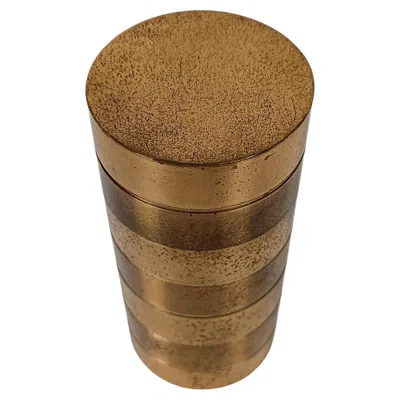 Pre-owned Gabriella Crespi Brass Tube Box / Cigarette Case Signed By Gabriella , Italy 70s In Brown