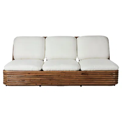 Pre-owned Gabriella Crespi Gubi Bohemian 72 Sofa In Rattan Strips By  In Gray
