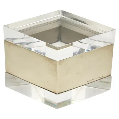 Pre-owned Gabriella Crespi Lucite And Chrome Decorative Box, Italy 1970s In Sand
