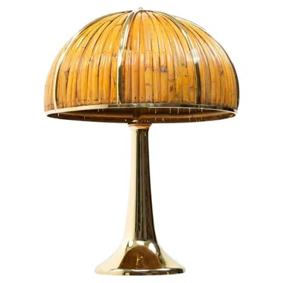 Pre-owned Gabriella Crespi Original , Rising Sun Series, Fungo Table Lamp – Italy 1970s In Brown