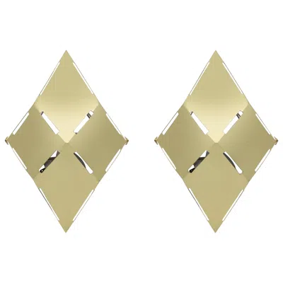 Pre-owned Gabriella Crespi Pair Of  Brass Sconces In Sand