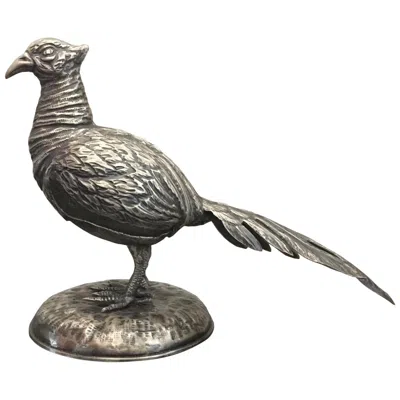 Pre-owned Gabriella Crespi Pheasant Sculpture, Italy, 1970 In Silver