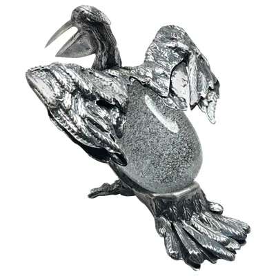 Pre-owned Gabriella Crespi Rare Signed  Bird Silver Pelican Sculpture, 1970s, Italy