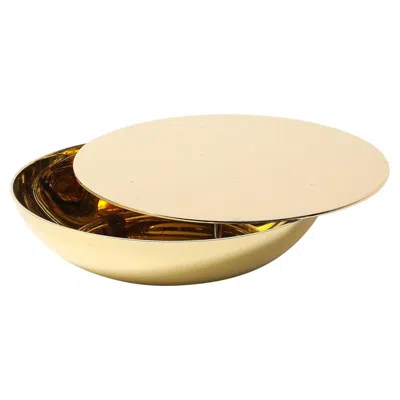 Pre-owned Gabriella Crespi Signed "antivento" Brass Ashtray, Italy, 1970s In Orange