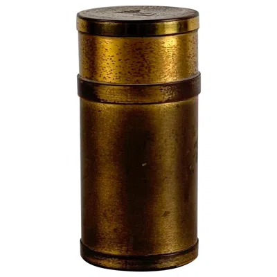 Pre-owned Gabriella Crespi Small Decorative Round Brass Box By , 1960s, Signed In Brown
