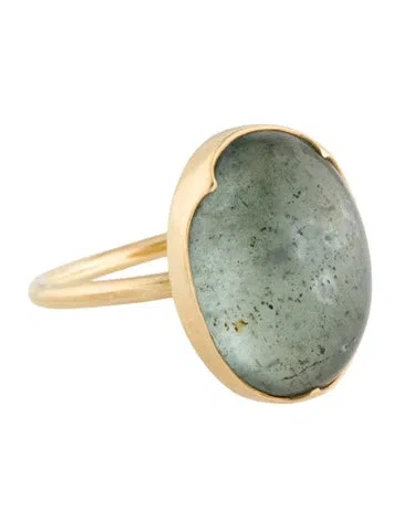 Pre-owned Gabriella Kiss 18k Aquamarine Cocktail Ring In Multi