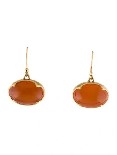 Pre-owned Gabriella Kiss 18k Carnelian Drop Earrings In Multi