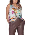 Gabriella Rossetti Bianca Herringbone Plaid Pant In Floral