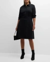 Gabriella Rossetti Elena Button-front A-line Ponte Midi Dress In Midnight