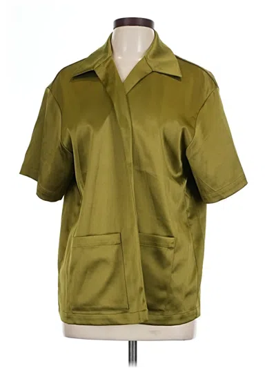 Gabrielle Union New York And Company Short Sleeve Blouse In Green