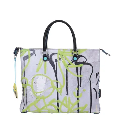 Pre-owned Gabs Bag  G3 Plus Size M Graffiti 39x31cm Leather Convertible Shopping Bag Woman