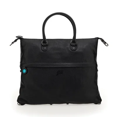 Pre-owned Gabs G3 M Plus Shopping Pocket Zip 39x31 Cm Leather Convertible Black Leather