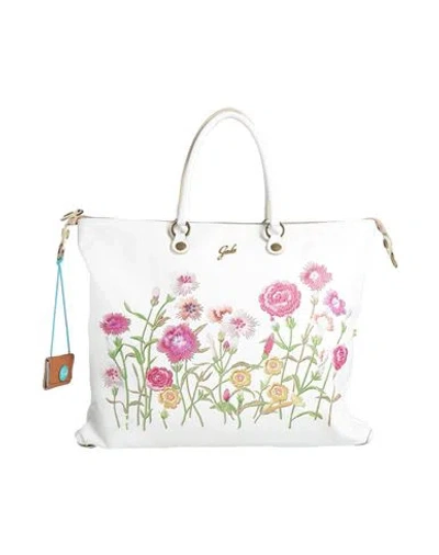Gabs G3 Plus Tg L Woman Handbag White Size - Cotton, Calfskin