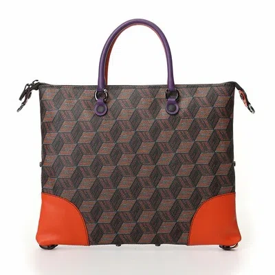 Pre-owned Gabs Shopping  Flat Convertible G3 Plus 37x30 Cm Logo Multicoloured Cube Napp