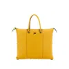 Gabs Structured Yellow Leather Handbag With Transformative Features In Gray