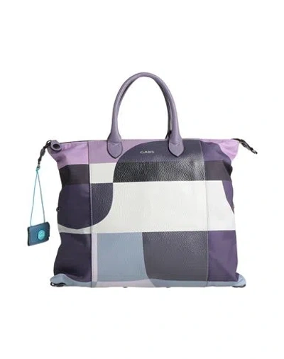 Gabs Woman Handbag Dark Purple Size - Calfskin, Polyester In White