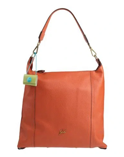 Gabs Woman Shoulder Bag Orange Size - Calfskin