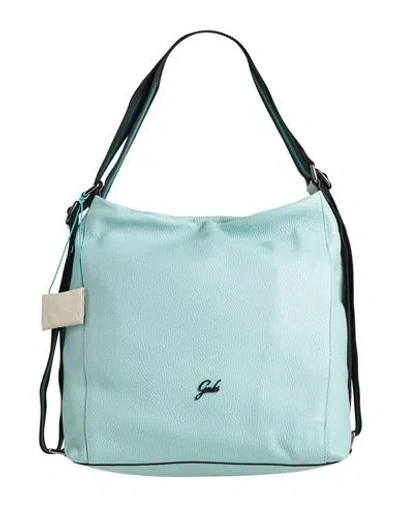 Gabs Woman Shoulder Bag Turquoise Size - Cotton, Calfskin In Blue