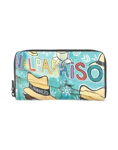 Gabs Woman Wallet Turquoise Size - Calfskin In Blue