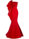 Gaby Charbachy Asymmetric Gown In Red