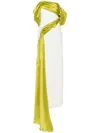 Gaby Charbachy Colour-block Side-slit Gown In White