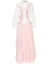 Gaby Charbachy Draped Flared Skirt Set In Pink