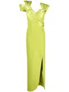 GABY CHARBACHY DRAPED-PANEL LONG DRESS