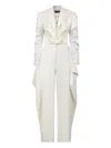 Gaby Charbachy Embellished Draped Jumpsuit In White
