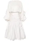 Gaby Charbachy Floral-appliqué Ruched Gown In White