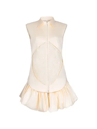 Gaby Charbachy Lace-panelled Bubble-skirt Mini Dress In Multi