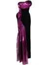 Gaby Charbachy Metallic-effect Mermaid Gown In Black