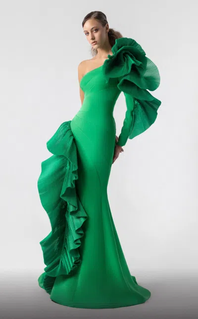 Gaby Charbachy One Shoulder Mermaid- Gown